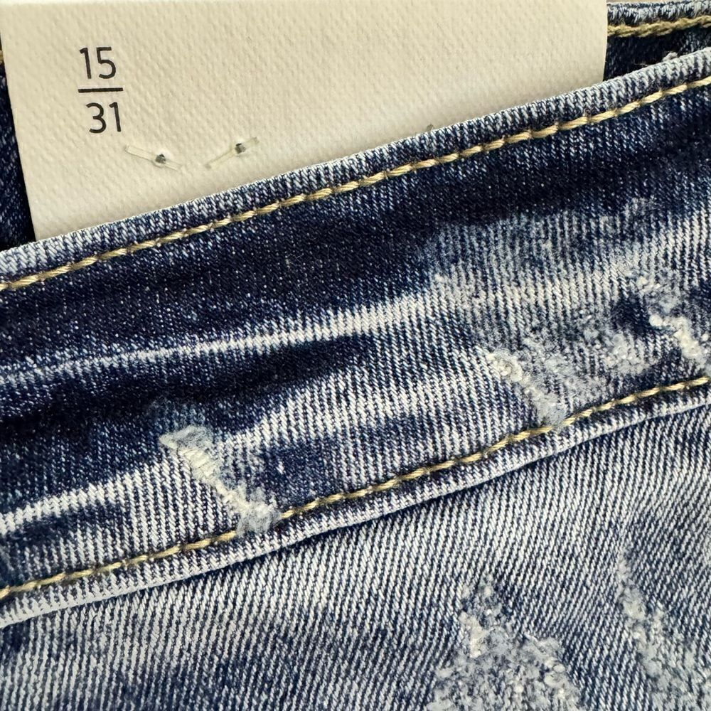 KANCAN HIGH WAIST RAW HEM CROPPED WIDE LEG JEANS -Size 15 - Picture 8 of 9